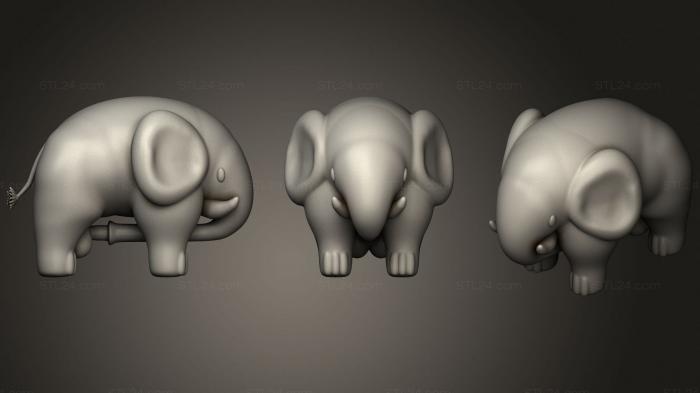 Статуэтки животных (Слон, STKJ_2153) 3D модель для ЧПУ станка